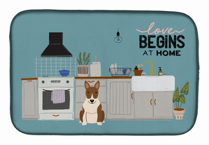 Dog Kitchen Scene Dish Drying Mat - 194030342701