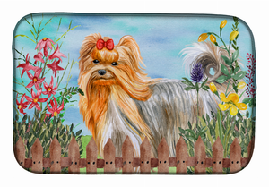 Spring Dog on Dish Drying Mat - 652259251759