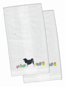 Easter Dog Design White Embroidered Plush Hand Towel Set of 2 - 652259232963
