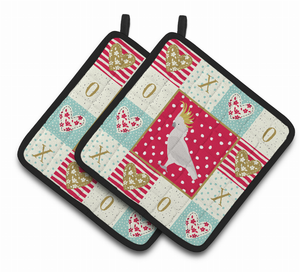 Bird XOXO on Pair of Pot Holders - 194030141304