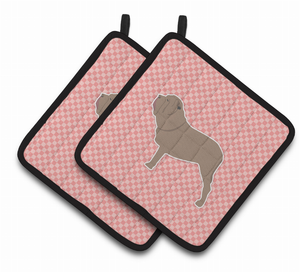 Dog Checkerboard Design Pair of Pot Holders - 638508526489