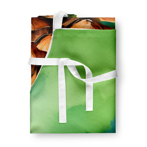 Maine White Pine Cone and Tassels in Watercolor Apron - 198453207296