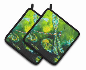 Dragonfly Summer Flies Pair of Pot Holders - 638508383914