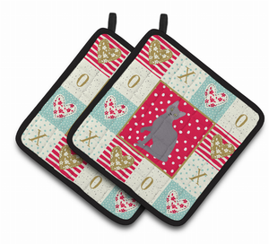 Seated Cat XOXO Pair of Pot Holders - 194030166796