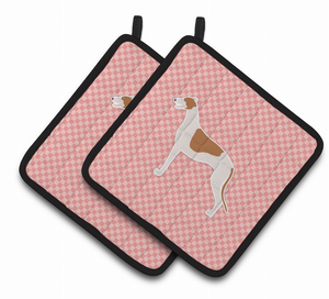 Dog Checkerboard Design Pair of Pot Holders - 638508525888