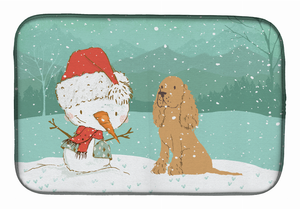 Dog and Snowman Christmas Dish Drying Mat - 652259277131