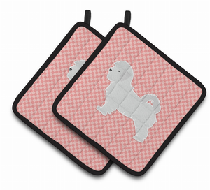 Dog Checkerboard Design Pair of Pot Holders - 638508526199