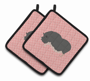Vietnamese Pot-Bellied Pig Animal on Pair of Pot Holders - 638508925022
