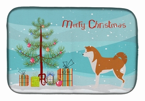 Christmas Tree and Dog on Dish Drying Mat - 652259240104