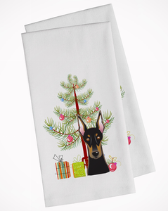 Christmas Tree and Dog White Kitchen Towel Set of 2 - 652259333516
