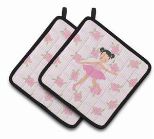 Ballerina Hair Pair of Pot Holders - 638508654090
