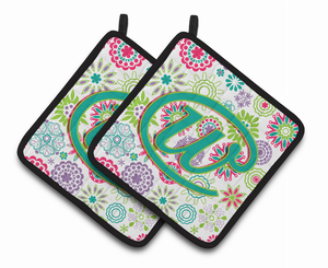 Monogram Floral Pair of Pot Holders - 638508384836