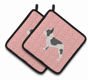 Dog Checkerboard Design Pair of Pot Holders - 638508526243