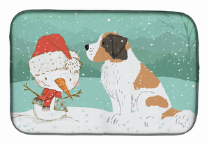 Dog and Snowman Christmas Dish Drying Mat - 652259276936