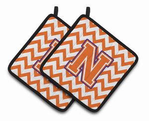 Monogram Chevron Pair of Pot Holders - 638508399489