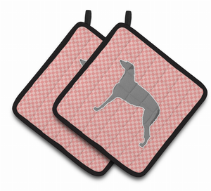 Dog Checkerboard Design Pair of Pot Holders - 638508525796