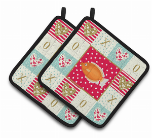 Fish & Marine XOXO on Pair of Pot Holders - 194030140963