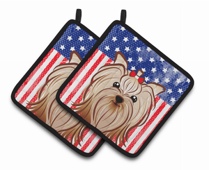 American Flag and Dog on Oven Mitt - 638508388902