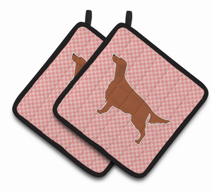 Dog Checkerboard Design Pair of Pot Holders - 638508525765