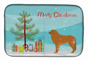 Christmas Tree and Dog on Dish Drying Mat - 652259247844