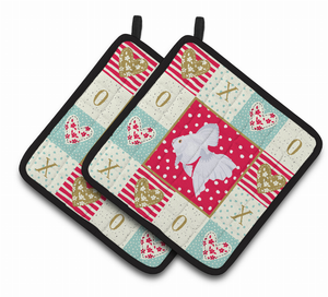 Fish & Marine XOXO on Pair of Pot Holders - 194030140857