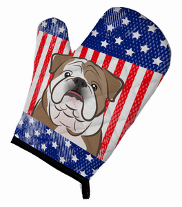 American Flag and Dog on Oven Mitt - 638508480170