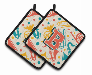 Monogram Retro Pair of Pot Holders - 638508385925
