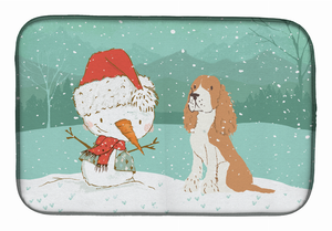 Dog and Snowman Christmas Dish Drying Mat - 652259277148