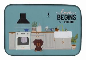 Dog Kitchen Scene Dish Drying Mat - 194030342640