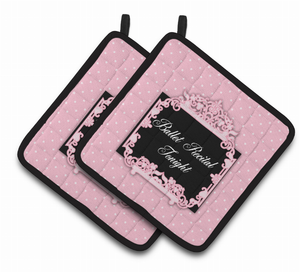 Ballerina Hair Pair of Pot Holders - 638508653741