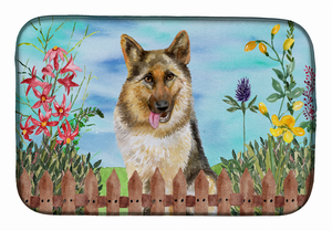 Spring Dog on Dish Drying Mat - 652259251445