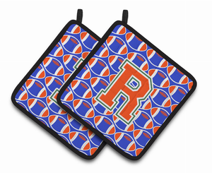 Monogram Football Pair of Pot Holders - 638508394064