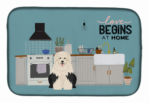 Dog Kitchen Scene Dish Drying Mat - 194030342299