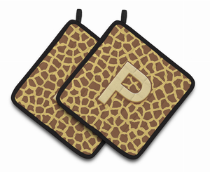 Monogram Animal Print Pair of Pot Holders - 638508364890