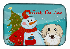 Snowman with Dog Dish Drying Mat - 652259243600