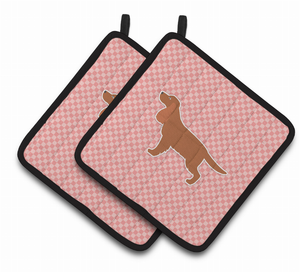 Dog Checkerboard Design Pair of Pot Holders - 638508525956