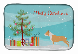 Christmas Tree and Dog on Dish Drying Mat - 652259250776