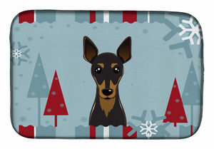 Winter Holiday Dog on Dish Drying Mat - 652259246649