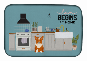 Dog Kitchen Scene Dish Drying Mat - 194030342336