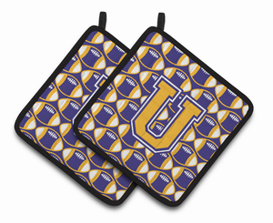 Monogram Football Pair of Pot Holders - 638508400079