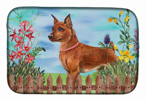 Spring Dog on Dish Drying Mat - 652259251469