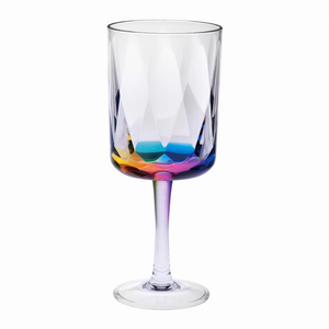 Acrylic Rainbow Diamond wine glass 15 oz. Set of 4 - 876770000065