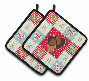 Turkey Hen XOXO on Pair of Pot Holders - 194030132166