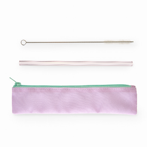 Lavender Glass Straw Set By Blush - 842094182855