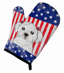 American Flag and Dog on Oven Mitt - 638508480064