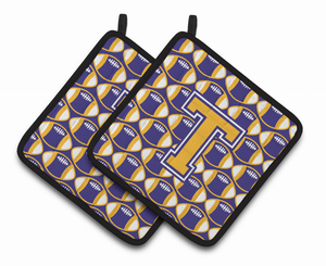 Monogram Football Pair of Pot Holders - 638508400062