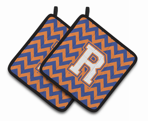 Monogram Chevron Pair of Pot Holders - 638508399007