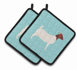 Boer Goat  Animal on Pair of Pot Holders - 638508926210