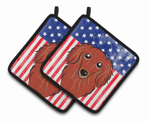 American Flag and Dog on Oven Mitt - 638508389008
