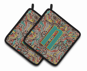 Monogram Retro Pair of Pot Holders - 638508385260